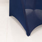 Navy Blue Spandex Banquet Chair Cover with Silver Rhinestone Buckled Sash Band, Stretched Fitted Slip On Chair Cover
