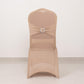 Nude Spandex Banquet Chair Cover with Silver Rhinestone Buckled Sash Band, Stretched Fitted Slip On Chair Cover