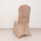Nude Spandex Banquet Chair Cover with Silver Rhinestone Buckled Sash Band, Stretched Fitted Slip On Chair Cover