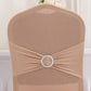 Nude Spandex Banquet Chair Cover with Silver Rhinestone Buckled Sash Band, Stretched Fitted Slip On Chair Cover