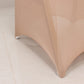 Nude Spandex Banquet Chair Cover with Silver Rhinestone Buckled Sash Band, Stretched Fitted Slip On Chair Cover