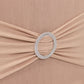 Nude Spandex Banquet Chair Cover with Silver Rhinestone Buckled Sash Band, Stretched Fitted Slip On Chair Cover