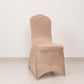 Nude Spandex Banquet Chair Cover with Silver Rhinestone Buckled Sash Band, Stretched Fitted Slip On Chair Cover