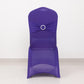 Purple Spandex Banquet Chair Cover with Silver Rhinestone Buckled Sash Band, Stretched Fitted Slip On Chair Cover