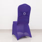 Purple Spandex Banquet Chair Cover with Silver Rhinestone Buckled Sash Band, Stretched Fitted Slip On Chair Cover