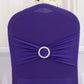 Purple Spandex Banquet Chair Cover with Silver Rhinestone Buckled Sash Band, Stretched Fitted Slip On Chair Cover