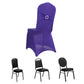 Purple Spandex Banquet Chair Cover with Silver Rhinestone Buckled Sash Band, Stretched Fitted Slip On Chair Cover