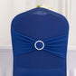 Royal Blue Spandex Banquet Chair Cover with Silver Rhinestone Buckled Sash Band, Stretched Fitted Slip On Chair Cover