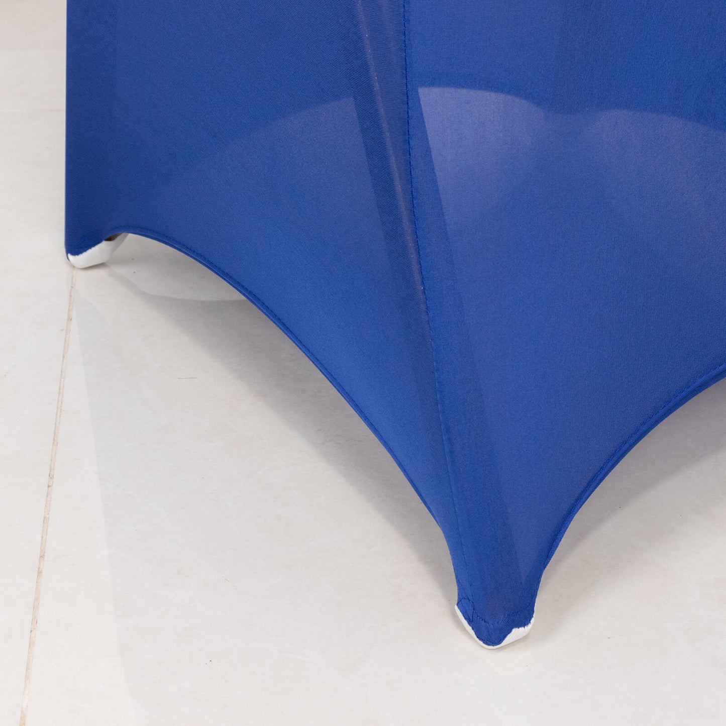 Royal Blue Spandex Banquet Chair Cover with Silver Rhinestone Buckled Sash Band, Stretched Fitted Slip On Chair Cover