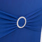 Royal Blue Spandex Banquet Chair Cover with Silver Rhinestone Buckled Sash Band, Stretched Fitted Slip On Chair Cover