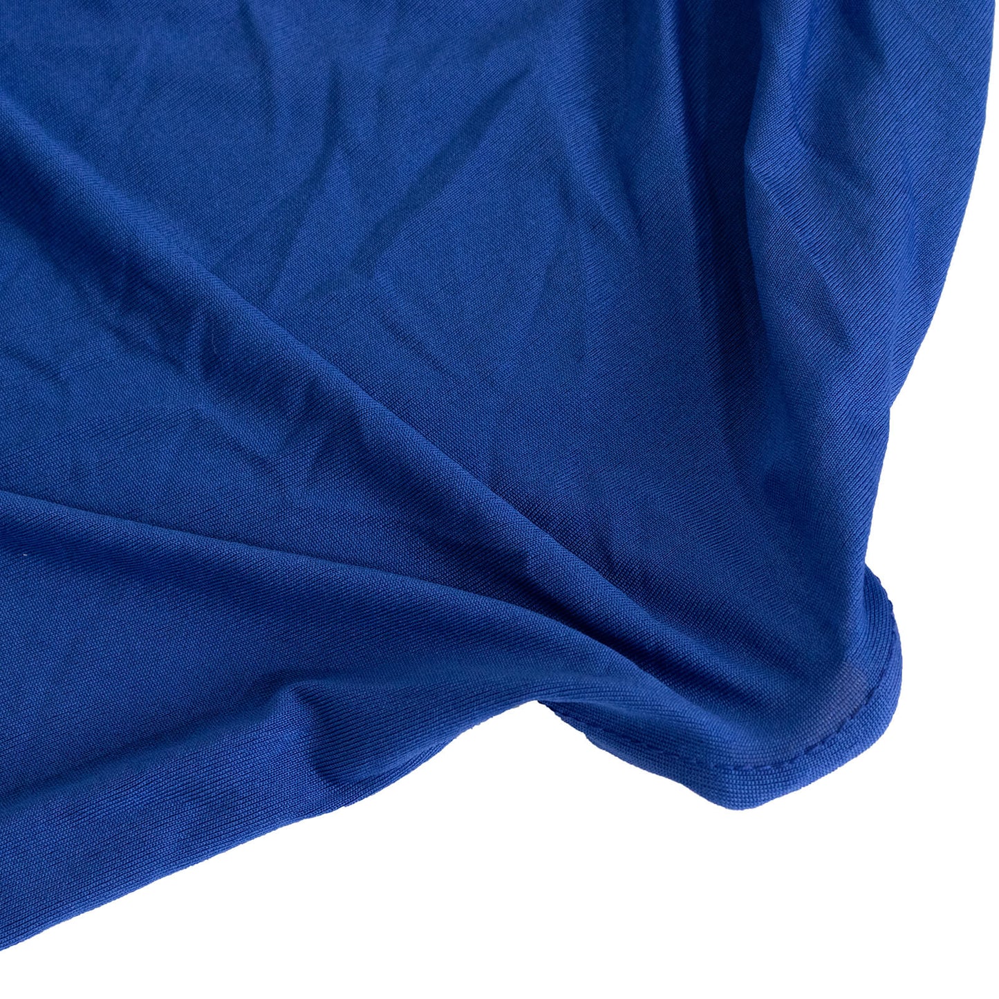 Royal Blue Spandex Banquet Chair Cover with Silver Rhinestone Buckled Sash Band, Stretched Fitted Slip On Chair Cover