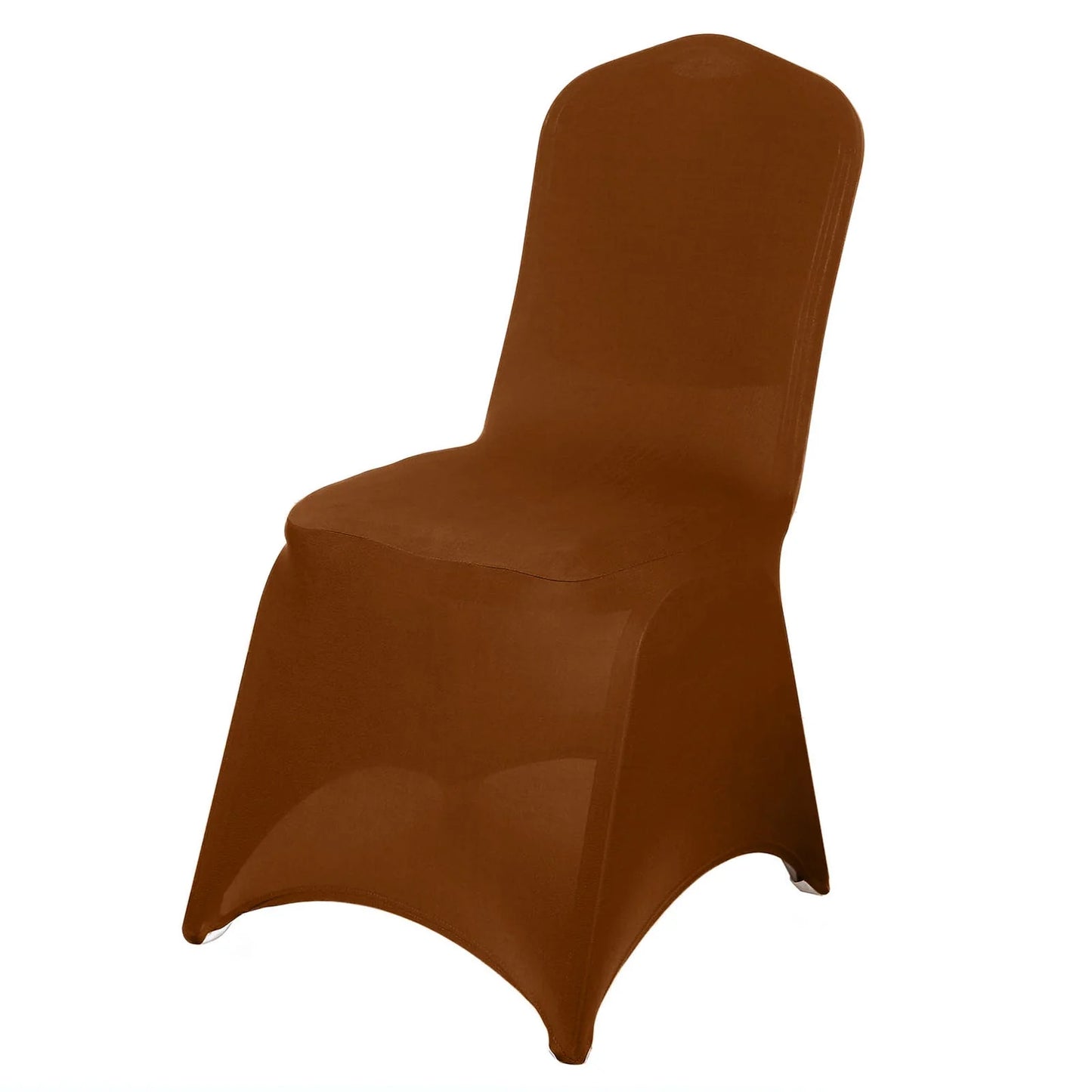 10 Pack Cinnamon Brown Spandex Fitted Banquet Chair Covers, Reusable Stretched Slip On Chair Covers