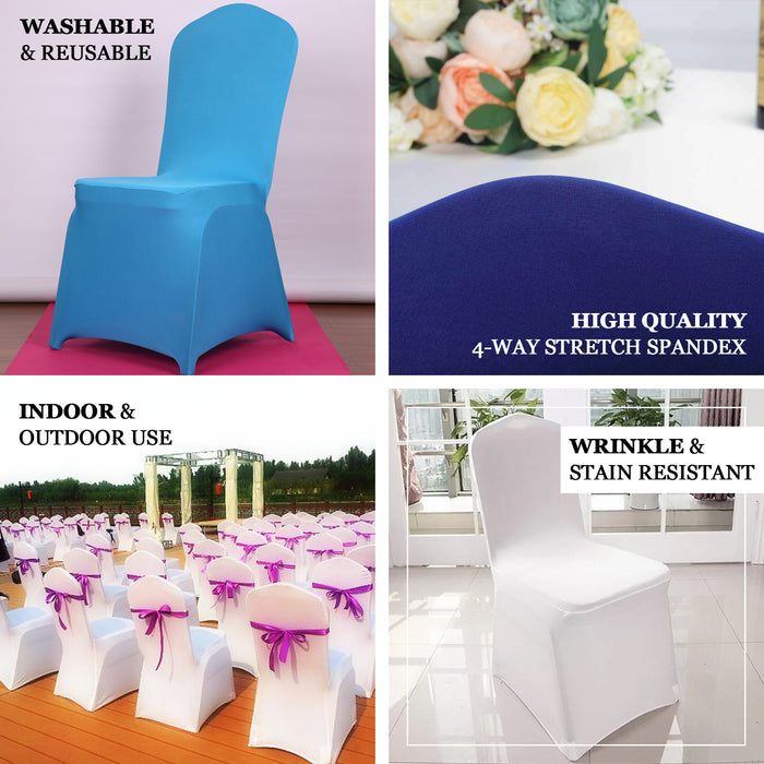 Beige Spandex Stretch Fitted Banquet Chair Cover - 160 GSM