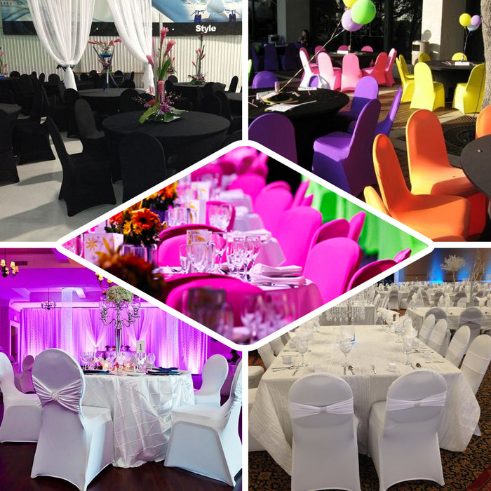 Fuchsia Spandex Stretch Fitted Banquet Chair Cover - 160 GSM