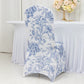 10 Pack Spandex Chair Covers for Banquet Chairs – White Blue French Toile Reusable Stretch Slip-On Floral Covers