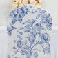 10 Pack Spandex Chair Covers for Banquet Chairs – White Blue French Toile Reusable Stretch Slip-On Floral Covers