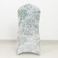 10 Pack Spandex Chair Covers for Banquet Chairs – White Dusty Sage Green French Toile Reusable Stretch Slip-On Floral Covers
