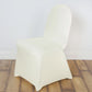10 Pack Ivory Spandex Fitted Banquet Chair Covers, Reusable Stretched Slip On Chair Covers