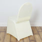10 Pack Ivory Spandex Fitted Banquet Chair Covers, Reusable Stretched Slip On Chair Covers
