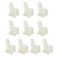 10 Pack Ivory Spandex Fitted Banquet Chair Covers, Reusable Stretched Slip On Chair Covers