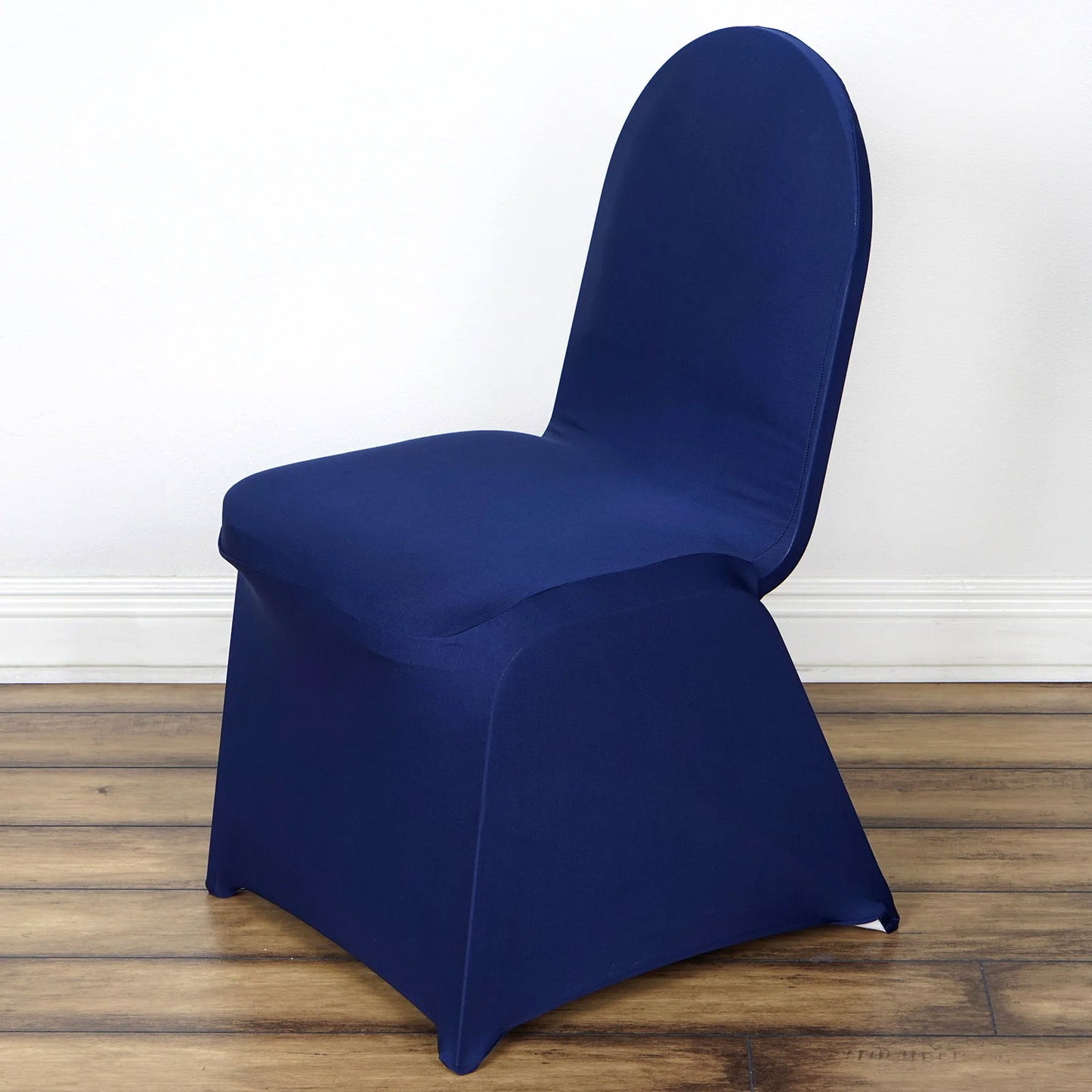 10 Pack Navy Blue Spandex Fitted Banquet Chair Covers, Reusable Stretched Slip On Chair Covers