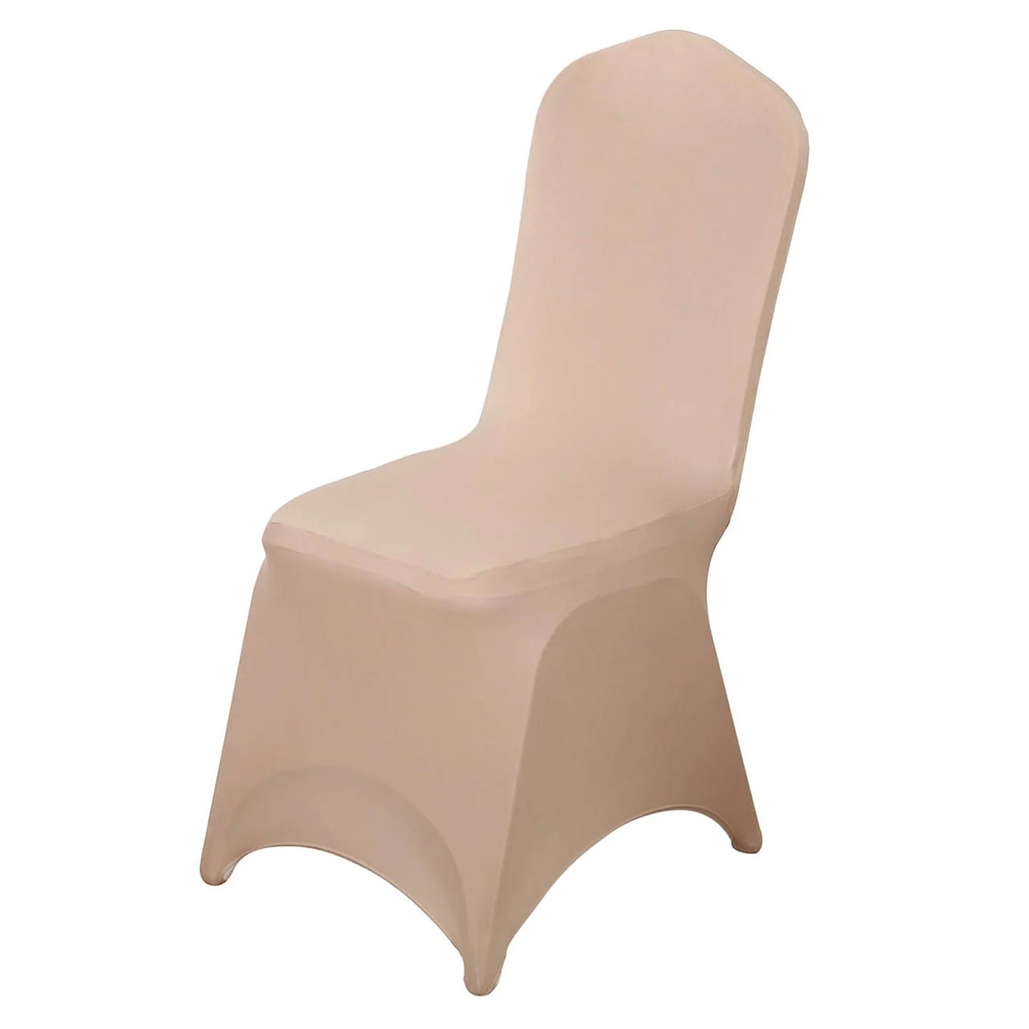 10 Pack Nude Spandex Fitted Banquet Chair Covers, Reusable Stretched Slip On Chair Covers