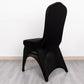 3-Way Open Arch Black Premium Stretch Spandex Wedding Chair Cover, Fitted Banquet Chair Cover with Foot Pockets - 160 GSM
