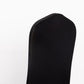 3-Way Open Arch Black Premium Stretch Spandex Wedding Chair Cover, Fitted Banquet Chair Cover with Foot Pockets - 160 GSM