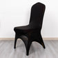 3-Way Open Arch Black Premium Stretch Spandex Wedding Chair Cover, Fitted Banquet Chair Cover with Foot Pockets - 160 GSM
