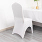 3-Way Open Arch White Premium Stretch Spandex Wedding Chair Cover, Fitted Banquet Chair Cover with Foot Pockets - 160 GSM