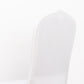 3-Way Open Arch White Premium Stretch Spandex Wedding Chair Cover, Fitted Banquet Chair Cover with Foot Pockets - 160 GSM