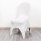 3-Way Open Arch White Premium Stretch Spandex Wedding Chair Cover, Fitted Banquet Chair Cover with Foot Pockets - 160 GSM