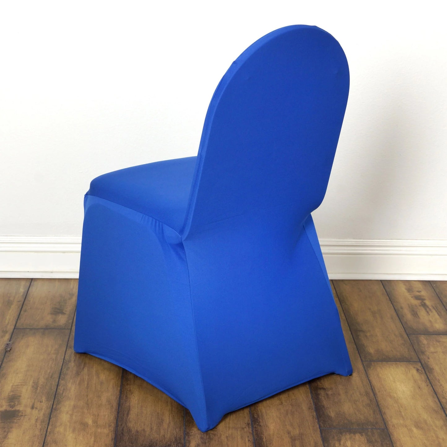 10 Pack Royal Blue Spandex Fitted Banquet Chair Covers, Reusable Stretched Slip On Chair Covers