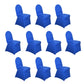 10 Pack Royal Blue Spandex Fitted Banquet Chair Covers, Reusable Stretched Slip On Chair Covers
