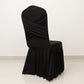 Black Spandex Banquet Chair Cover with Ruffle Skirt & Cross Back Sash – Stretch Slipcover for Events