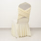 Ivory Spandex Banquet Chair Cover with Ruffle Skirt & Cross Back Sash – Stretch Slipcover for Events