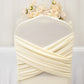 Ivory Spandex Banquet Chair Cover with Ruffle Skirt & Cross Back Sash – Stretch Slipcover for Events
