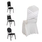 White Spandex Banquet Chair Cover with Ruffle Skirt & Cross Back Sash – Stretch Slipcover for Events