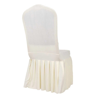 Elegant Design of the Ivory Ruffle Pleated Chair Cover