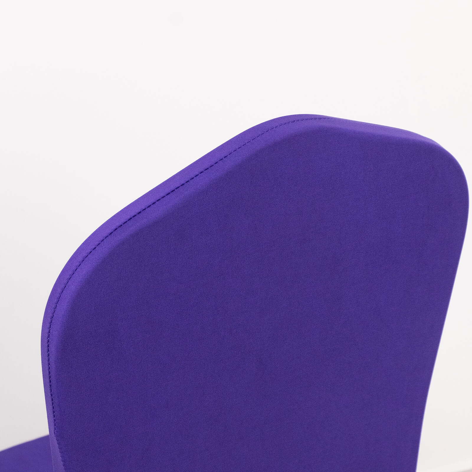 Purple ruffle pleated spandex chair slipcover for banquet settings.