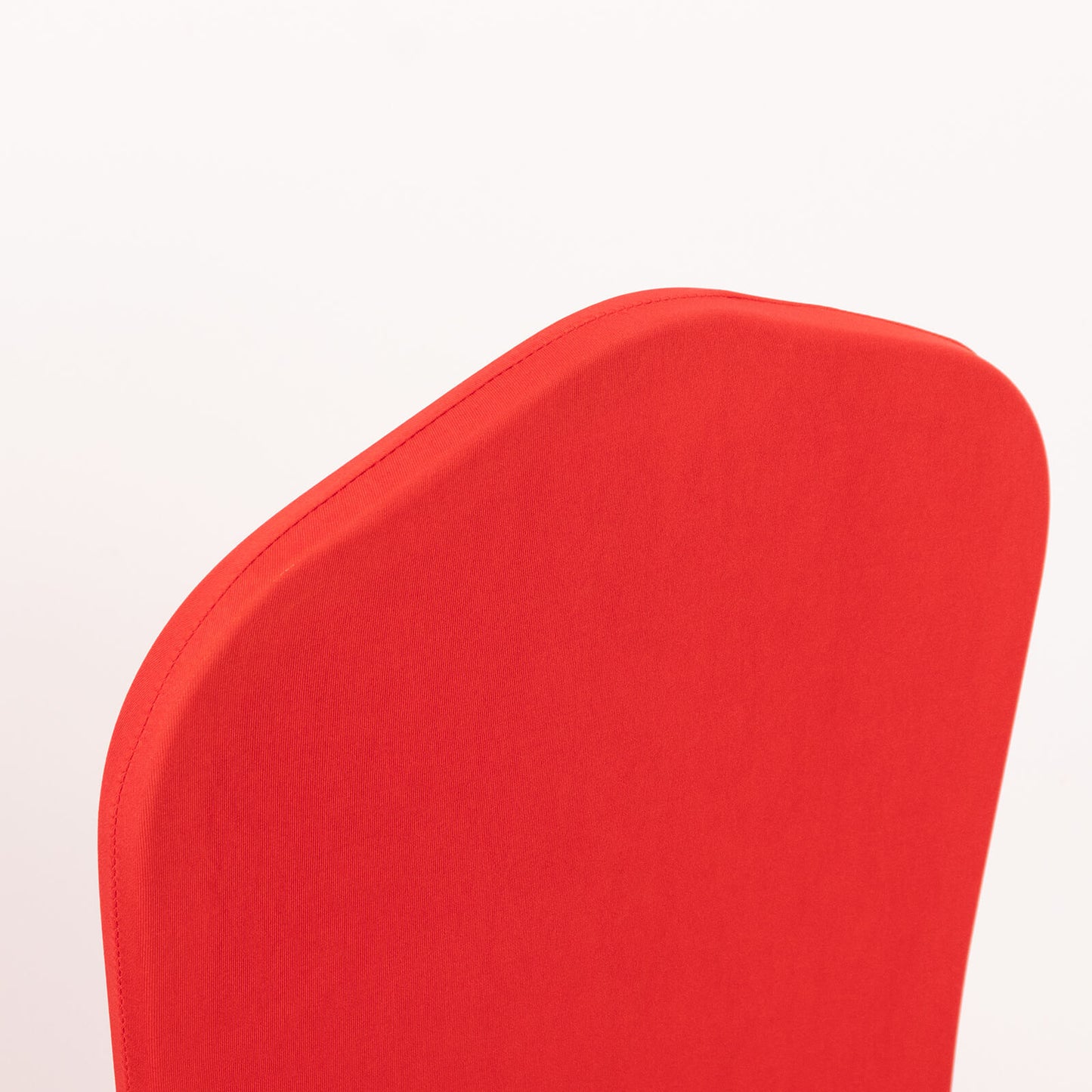 Red ruffle pleated chair slipcover for banquet events.