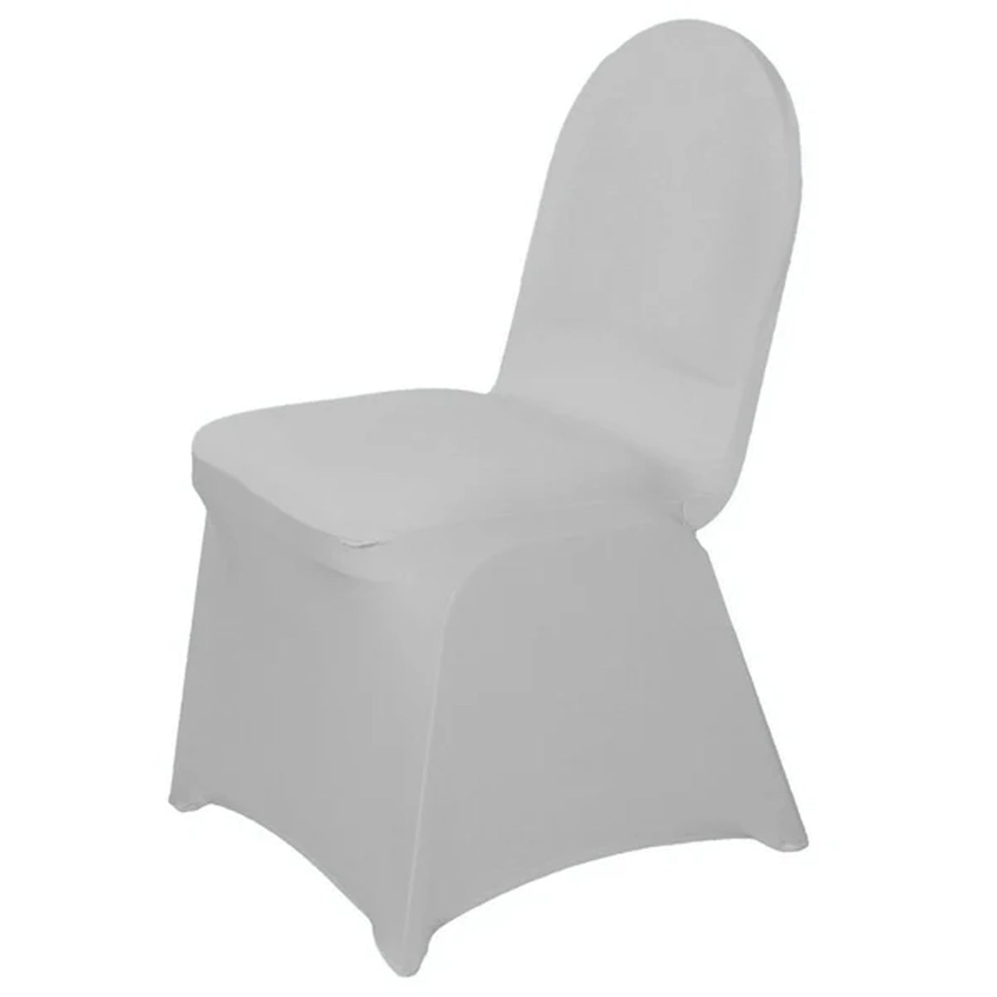 Silver Spandex Stretch Fitted Banquet Chair Cover - 160 GSM