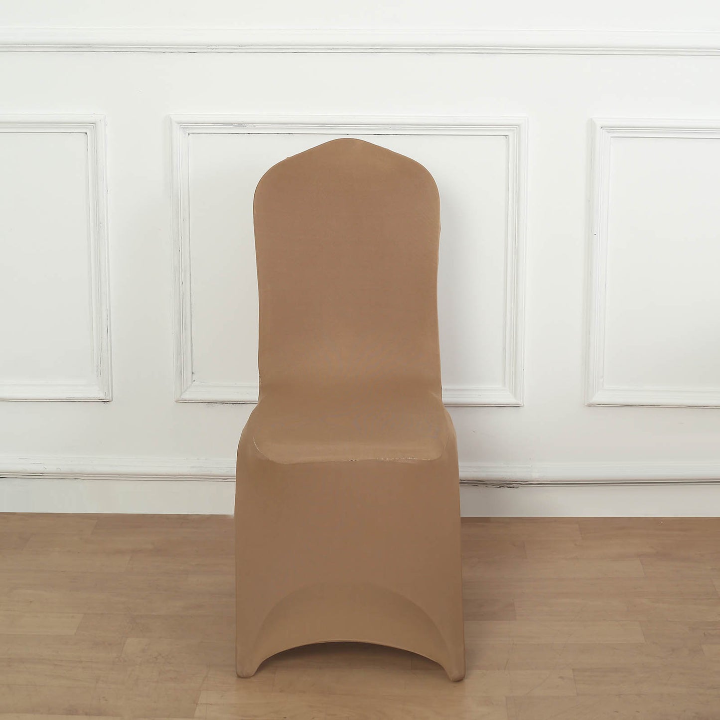 Taupe Spandex Stretch Fitted Banquet Chair Cover - 160 GSM