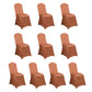 10 Pack Terracotta (Rust) Spandex Fitted Banquet Chair Covers, Reusable Stretched Slip On Chair Covers