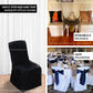 Black Polyester Square Top Banquet Chair Cover, Reusable Chair Cover