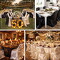 Black glossy satin folding chair covers for elegant events.