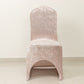 Blush Crushed Velvet Spandex Stretch Wedding Chair Cover With Foot Pockets, Fitted Banquet Chair Cover - 190 GSM