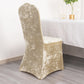 Beige Crushed Velvet Spandex Stretch Wedding Chair Cover With Foot Pockets, Fitted Banquet Chair Cover - 190 GSM
