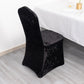 Black Crushed Velvet Spandex Stretch Wedding Chair Cover With Foot Pockets, Fitted Banquet Chair Cover - 190 GSM