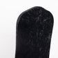 Black Crushed Velvet Spandex Stretch Wedding Chair Cover With Foot Pockets, Fitted Banquet Chair Cover - 190 GSM